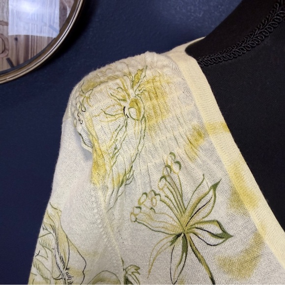 Moth Floral & Butterfly Patterned Cotton Cropped Cardigan Bolero | Size Large - Picture 5 of 7